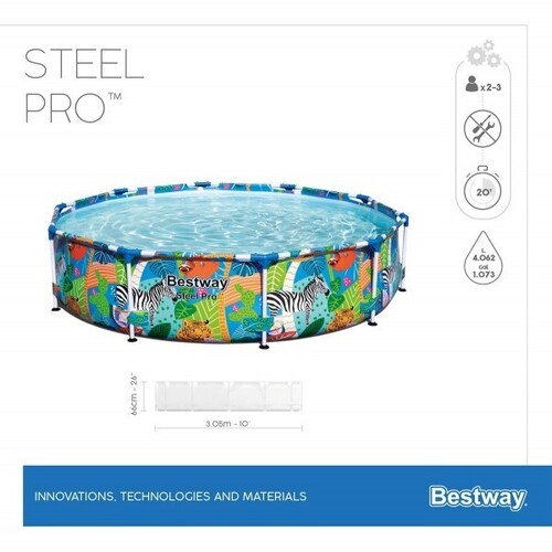 Каркасный бассейн Bestway 56985 Steel Pro 305х66см, 4062л (фото, вид 10)