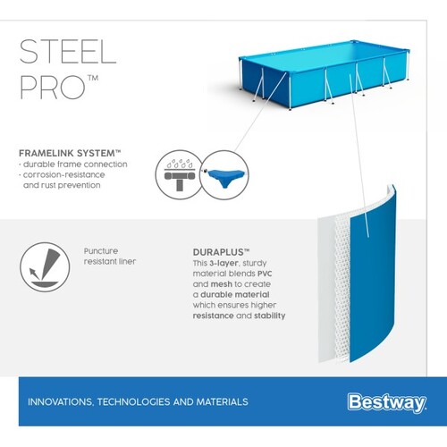 Каркасный бассейн Bestway 56403 Steel Pro 259х170х61см, 2300л (фото, вид 3)