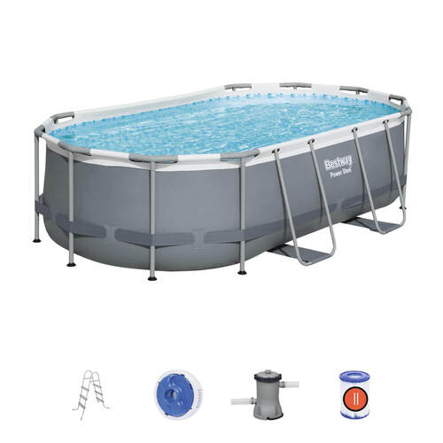 Каркасный бассейн Bestway 56620 Power Steel 427х250х100см, 7250л, фильтр-насос 2006л/ч, лестница, поплавок-дозатор (фото, вид 5)
