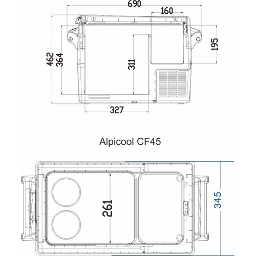 Автохолодильник Alpicool CF45 42 л, 60 Вт. (фото, вид 4)