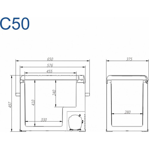 Автохолодильник Alpicool C50 50 л, 80 Вт . (фото, вид 3)