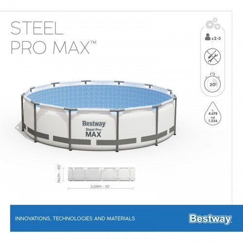 Каркасный бассейн Bestway 56406 BW Steel Pro Max 305х76см, 4678л (фото, вид 1)