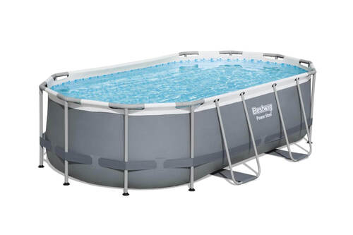 Каркасный бассейн Bestway 56620 Power Steel 427х250х100см, 7250л, фильтр-насос 2006л/ч, лестница, поплавок-дозатор (фото)