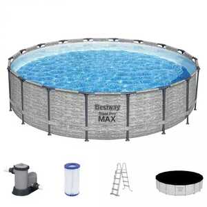 Каркасный бассейн BestWay 5618Y Steel Pro MAX 549х122 см, 23062л, фильтр-насос 5678л/ч, лестница, тент.