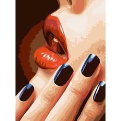 РЗ ЕХ5399 "Красные губы, черные ногти", 30х40 см