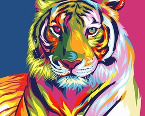 РЗ EХ5685 "Радужный тигр", 30х40 см